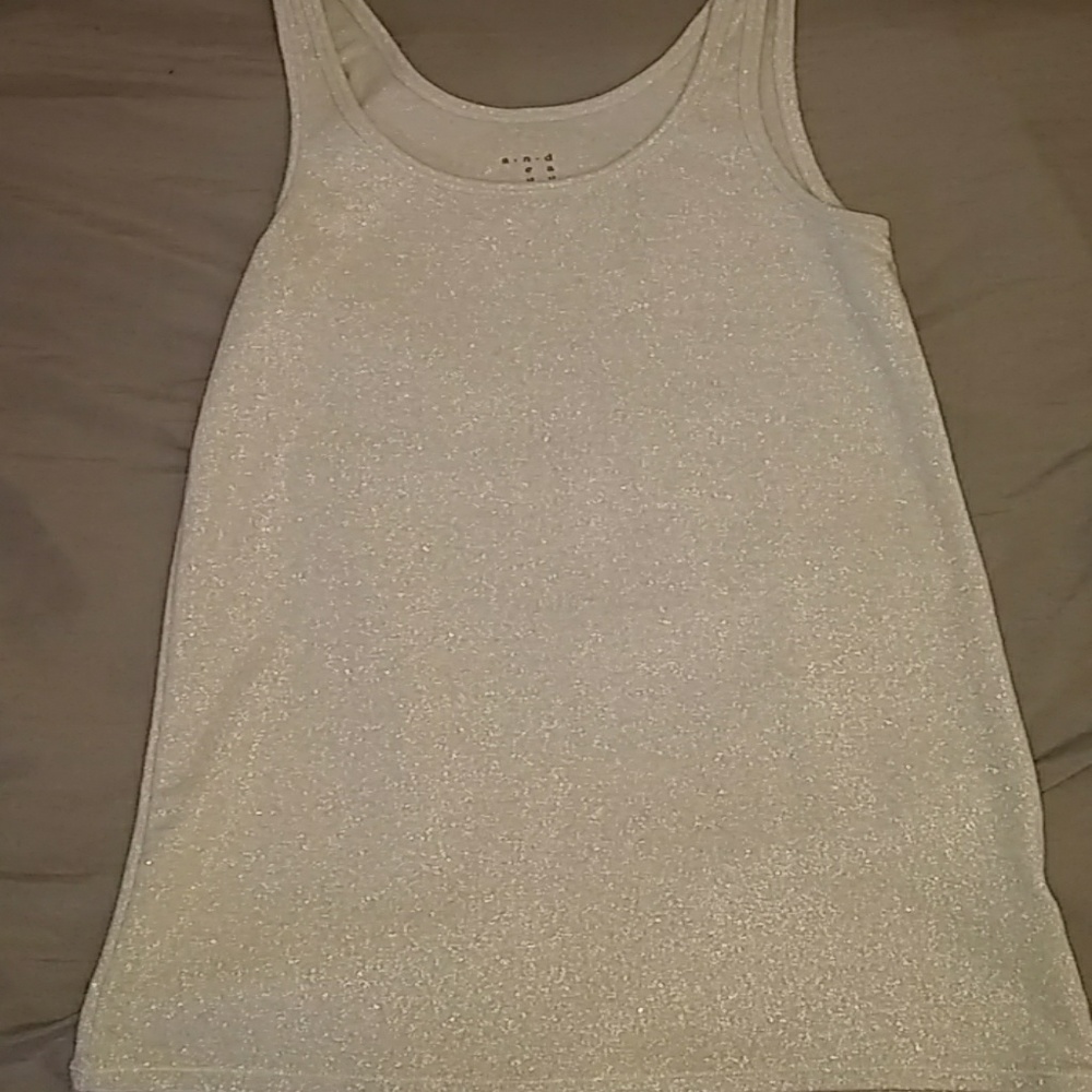 Silver Sparkly Tank Top Shirt